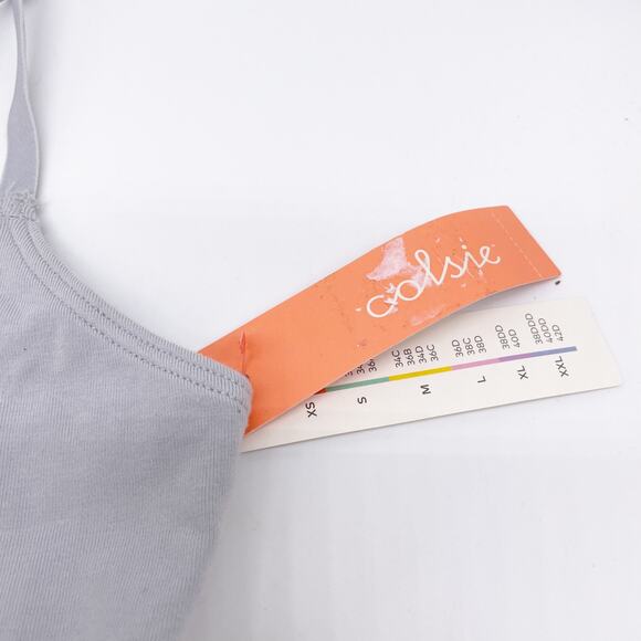 Colsie Women's Unlined Adjustable Strap Light Gray Bralette Size Small - Picture 3 of 3